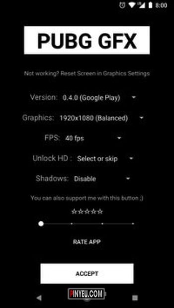 Tang fps game pubg mobile Graphics Tool for PUBG