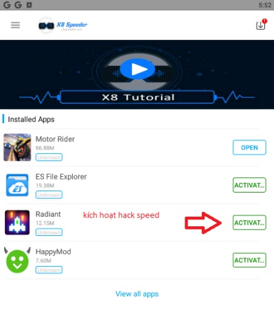hướng dẫn dùng x8 speeder