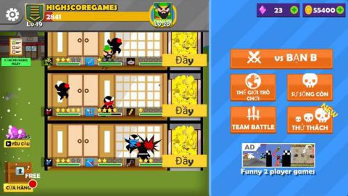 Nhảy Ninja trận chiến chiến đấu với bạn bè