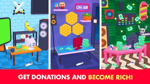 Idle Streamer Tuber game MOD không quảng cáo