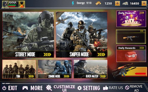 offline shooting game: free gun game MOD Bất Tử