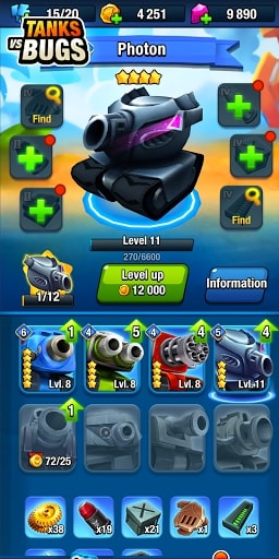 Tanks vs Bugs MOD mở khóa VIP