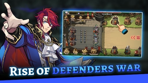 Rise of Defender TD MOD tiền