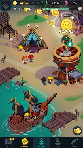 Idle Pirates MOD tiền