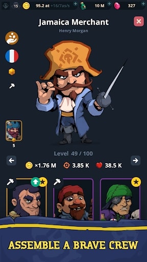 Idle Pirates MOD vô hạn pha lê