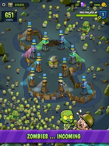 Zombie Towers MOD vô hạn tiền