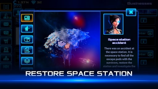 Idle Space Business Tycoon hack vô hạn tiền