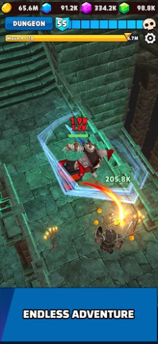 Idle Souls - Immortal Heroes in Exile tiêu diệt quái vật