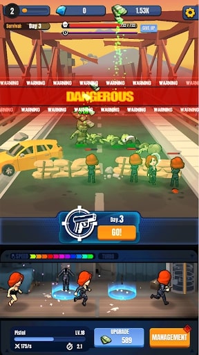 Idle Zombie Shooting MOD vô hạn tiền