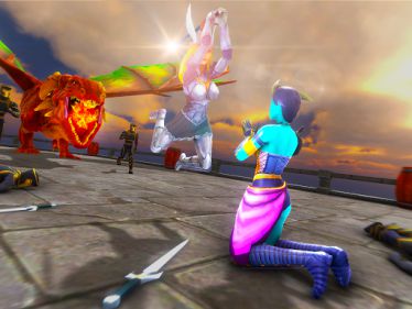 Samurai Ninja Warrior slays dragons