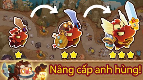Tower Defense Realm King Hero nâng cấp tháp