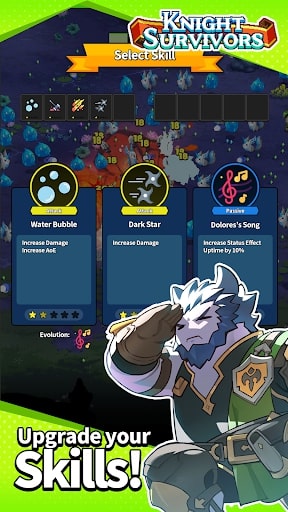 Knight Survivors menu sát thương