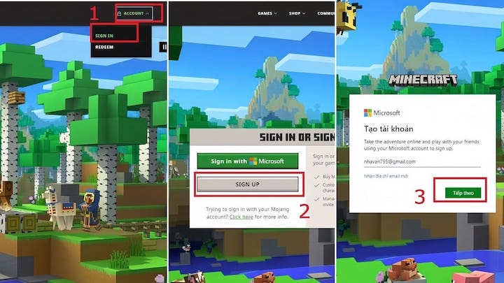 Hướng dẫn chi tiết cách tạo tài khoản Minecraft miễn phí